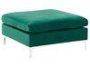 6 Seater U-Shaped Modular Velvet Sofa with Ottoman Green EVJA_789528