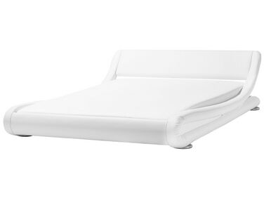 Vodná posteľ z umelej kože 180 x 200 cm biela AVIGNON