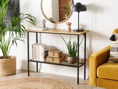 Konsolipöytä vaalea puu/musta DORENA Konsolipöytä vaalea puu/musta DORENA