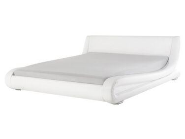 Kožená posteľ biela 160 x 200 cm AVIGNON