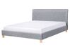 Čalúnená posteľ 160 x 200 cm sivá SENNEZ_684290