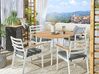 Set di tavolo e 4 sedie da giardino bianco con cuscini grigi CAVOLI_777400