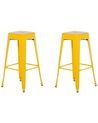 Zestaw 2 stołków barowych metalowych 76 cm żółty CABRILLO_701073