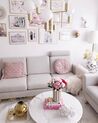 Conjunto de 2 almofadas decorativas em macramé de algodão rosa 40 x 40 cm YANIKLAR_884526