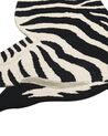 Tapete para crianças em lã preta e branca motivo de zebra 100 x 160 cm KHUMBA_873862