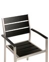 Trädgårdsmatstol 6 st svart och silver VERNIO_862859