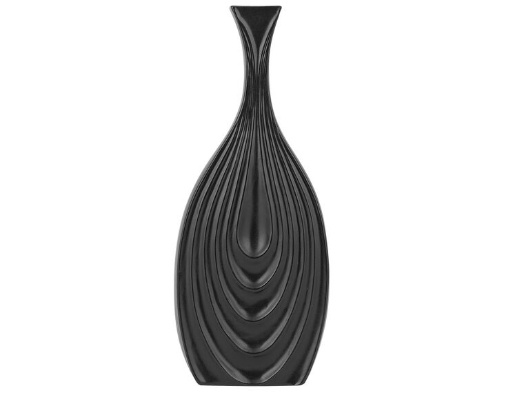 Decoratieve vaas zwart keramiek 39 cm THAPSUS_734290