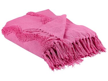 Cotton Blanket 125 x 150 cm Pink KHARI