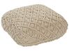 Cotton Macrame Floor Cushion 50 x 50 x 20 cm Beige BERRECHID_830761