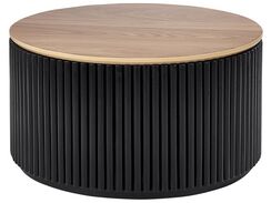 Sohvapöytä säilytystila vaalea puu/musta KIRKWOOD Sohvapöytä säilytystila vaalea puu/musta KIRKWOOD