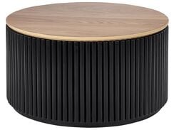 Sohvapöytä säilytystila vaalea puu/musta KIRKWOOD Sohvapöytä säilytystila vaalea puu/musta KIRKWOOD