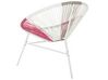 Lot 2 chaises de jardin rose et blanc ACAPULCO_718065