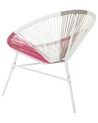Lot 2 chaises de jardin rose et blanc ACAPULCO_718065