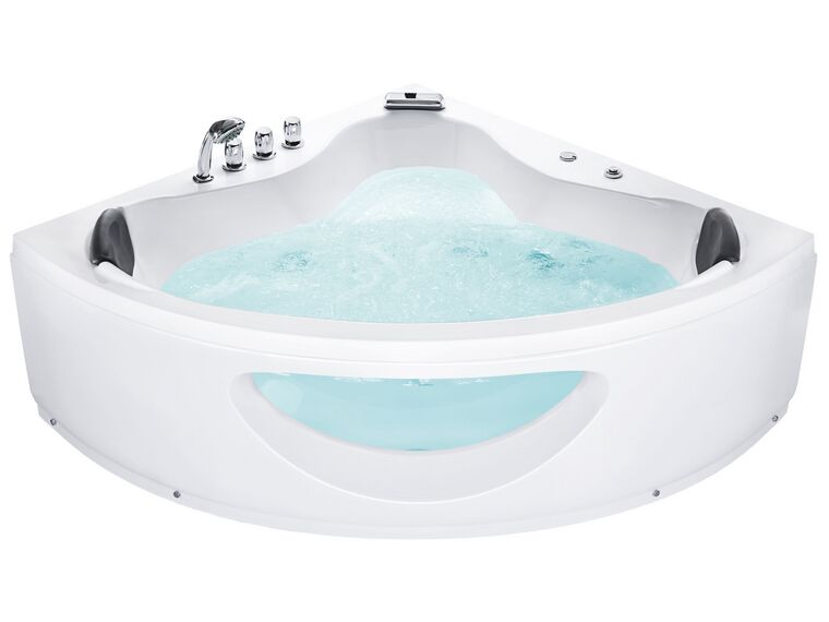 Whirlpool Corner Bath with LED 2050 x 1460 mm White TOCOA_762907