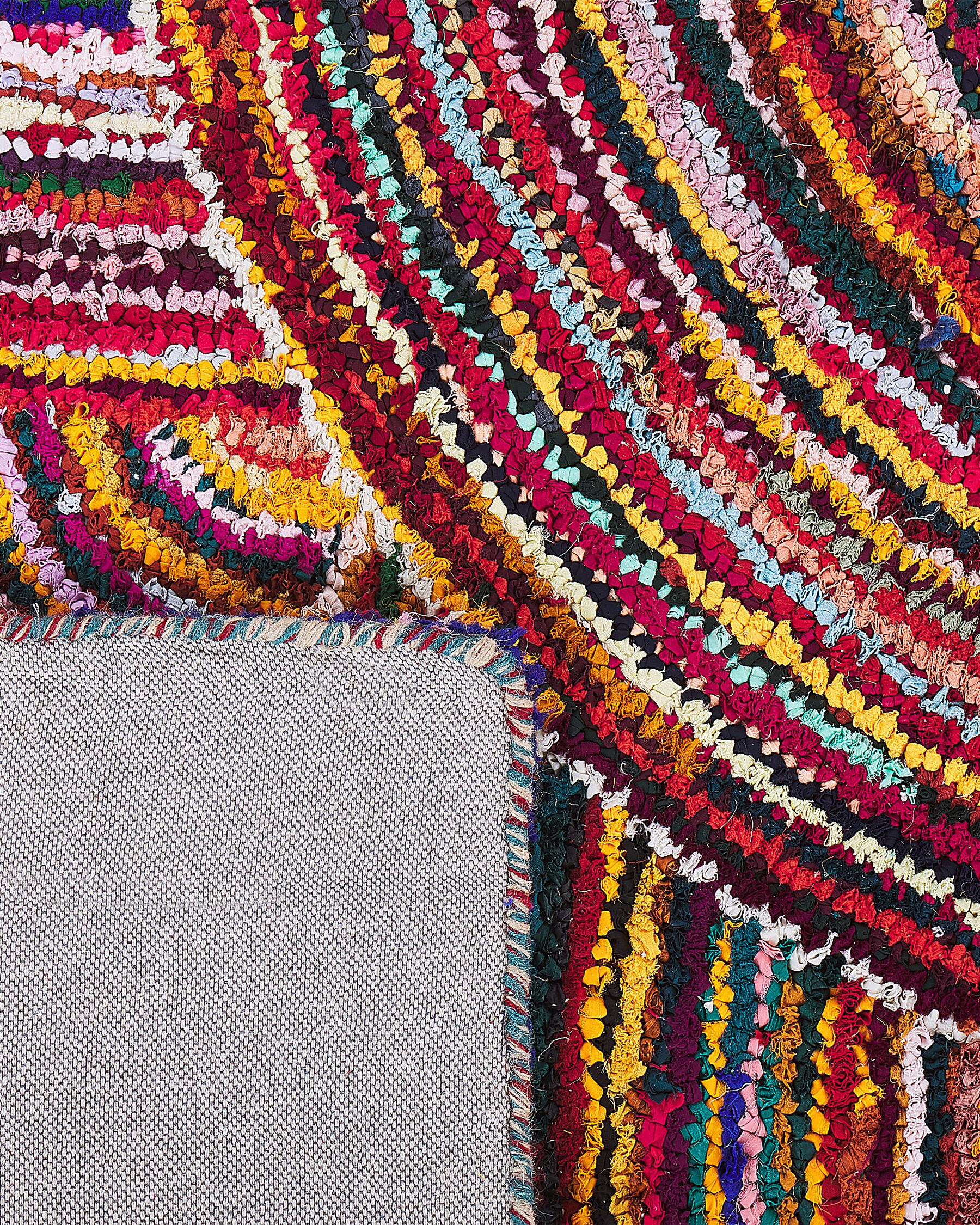 Cotton Area Rug 160 x 230 cm Multicolour KOZAN Beliani.co.uk