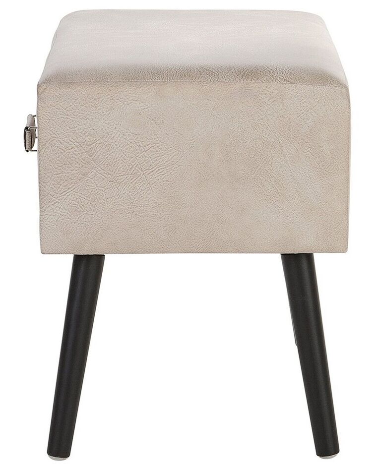 Faux Leather Side Table Beige EUROSTAR Beliani.co.uk