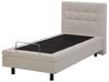 Fabric EU Single Adjustable Bed Beige DUKE_734468