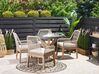 4 miestna betónová záhradná jedálenská súprava okrúhly stôl so stoličkami béžová OLBIA_816559