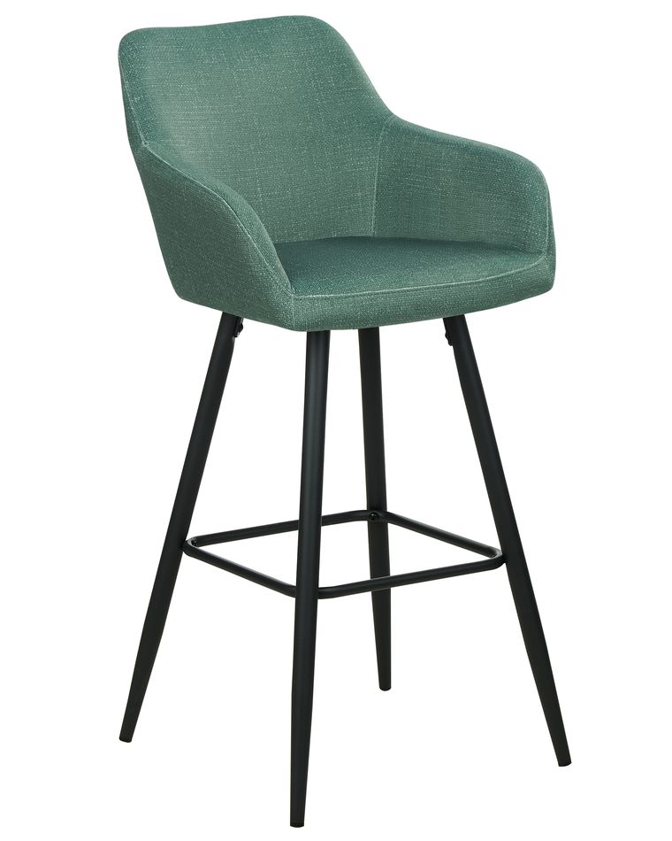 Set van 2 barstoelen DUETTE kunstlinnen taupe