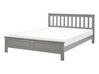 Wooden EU Double Size Bed Grey MAYENNE_876629