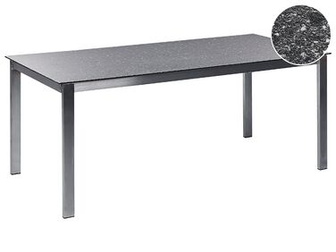 Garden Dining Table Glass Top 180 x 90 cm Black COSOLETO