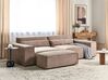 2-seters modulær sofa med ottoman stoff Brun HELLNAR_912250
