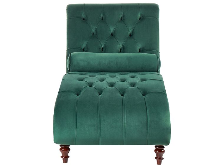 Velvet Chaise Lounge Dark Green MURET | Beliani.at