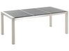 Conjunto de mesa com tampo triplo granito flameado preto 180 x 90 cm e 6 cadeiras rattan preto GROSSETO_465340