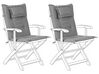 Set of 2 Outdoor Seat/Back Cushions Grey MAUI_767925