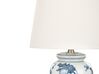 Porcelánová stolná lampa biela/modrá BELUSO_883004