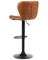Conjunto de 2 sillas de bar de piel sintética marrón dorado VALETTA II_894641