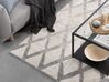 Teppich hellbeige / grau 140 x 200 cm geometrisches Muster Shaggy PENDIK_857613