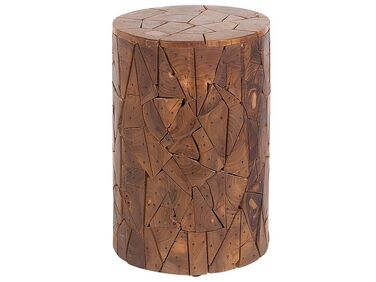 Mesa auxiliar de madera de teca oscura ⌀ 30 cm DAWSON