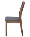 Conjunto de 2 cadeiras de jantar em madeira castanha escura e cinzento MODESTO_696514