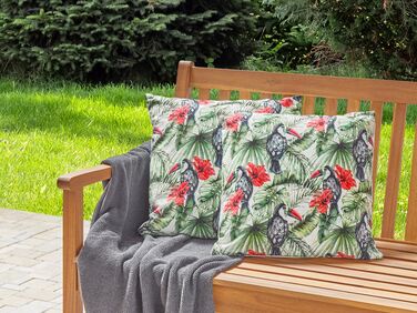 Set of 2 Outdoor Cushions Toucan Pattern 45 x 45 cm Multicolour MALLARE
