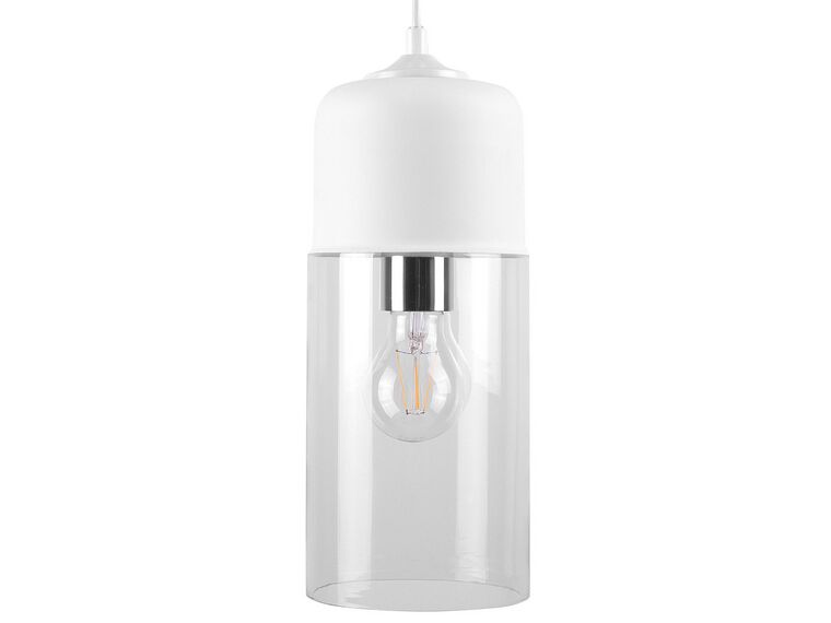 Lampe suspension blanc en verre transparent PURUS_803596