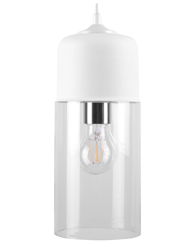 Lampe suspension blanc en verre transparent PURUS_803596