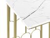 Side Table Marble Effect White with Gold PANDALE _832852