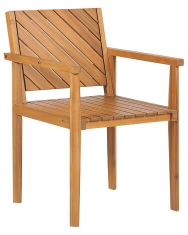 Cadeira de jardim em madeira de acácia clara BARATTI