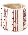 Set of 2 Cotton Baskets Beige and Red KHEL_846384
