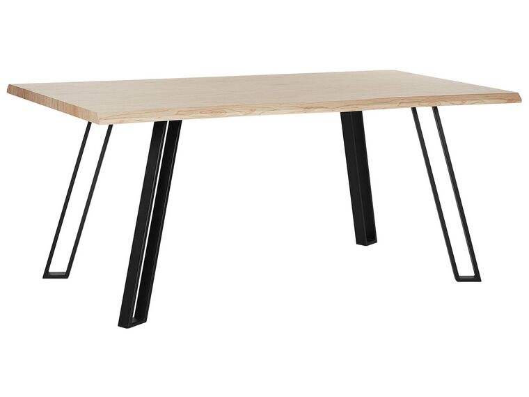 Jedálenský stôl 180 x 90 cm svetlé drevo/čierna GRAHAM_755615