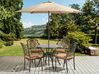 4 Seater Metal Garden Dining Set Brown SALENTO with Parasol (16 Options)_877716