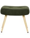 Boucle Wingback Chair with Footstool Dark Green VEJLE II_901580