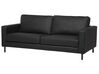 3 Seater Leather Sofa Black SAVALEN_723694