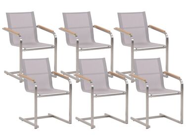 Zestaw 6 krzeseł ogrodowych beżowy COSOLETO