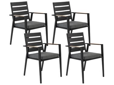 Sada 4 zahradních židlí černé TAVIANO