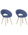 Set di 2 sedie da pranzo tessuto blu ROSLYN_696312