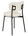 Sæt med 2 hvide CASEY-spisebordsstole med boucle-look_887271