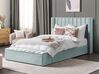 Velvet EU King Size Bed with Storage Bench Mint Green NOYERS_834657