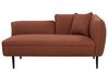 Right Hand Boucle Chaise Lounge Dark Red CHEVANNES_895447